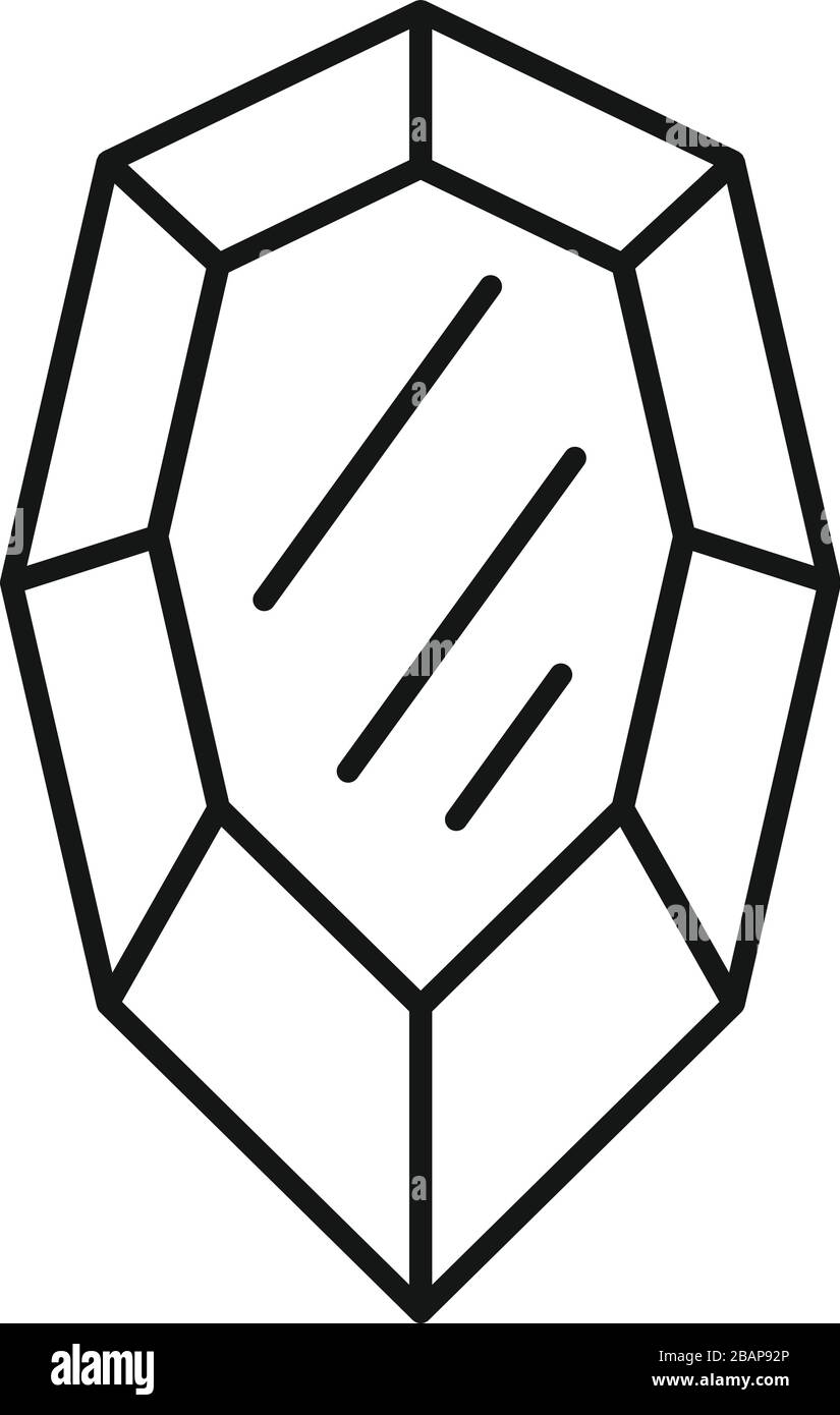 Ruby-Symbol. Rubinrot umrandes Vektorsymbol für Webdesign isoliert auf weißem Hintergrund Stock Vektor