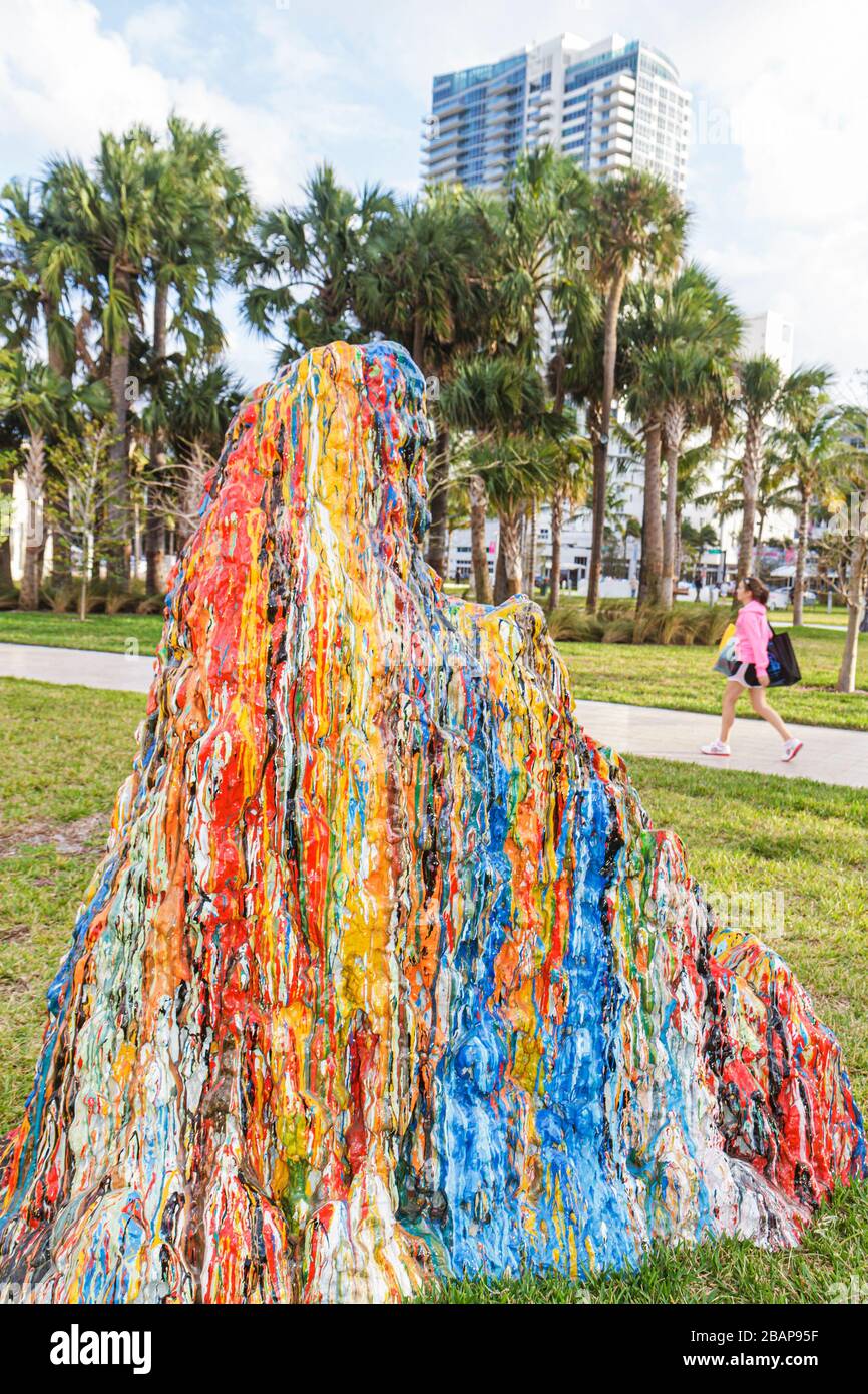 Miami Beach Florida, Collins Park, Art Basel, jährlich, Messe, Galerien, Kunst, Art Public, Satellitenausstellung, Robert Melee, IT Sitting, 2008, Skulptur Stockfoto