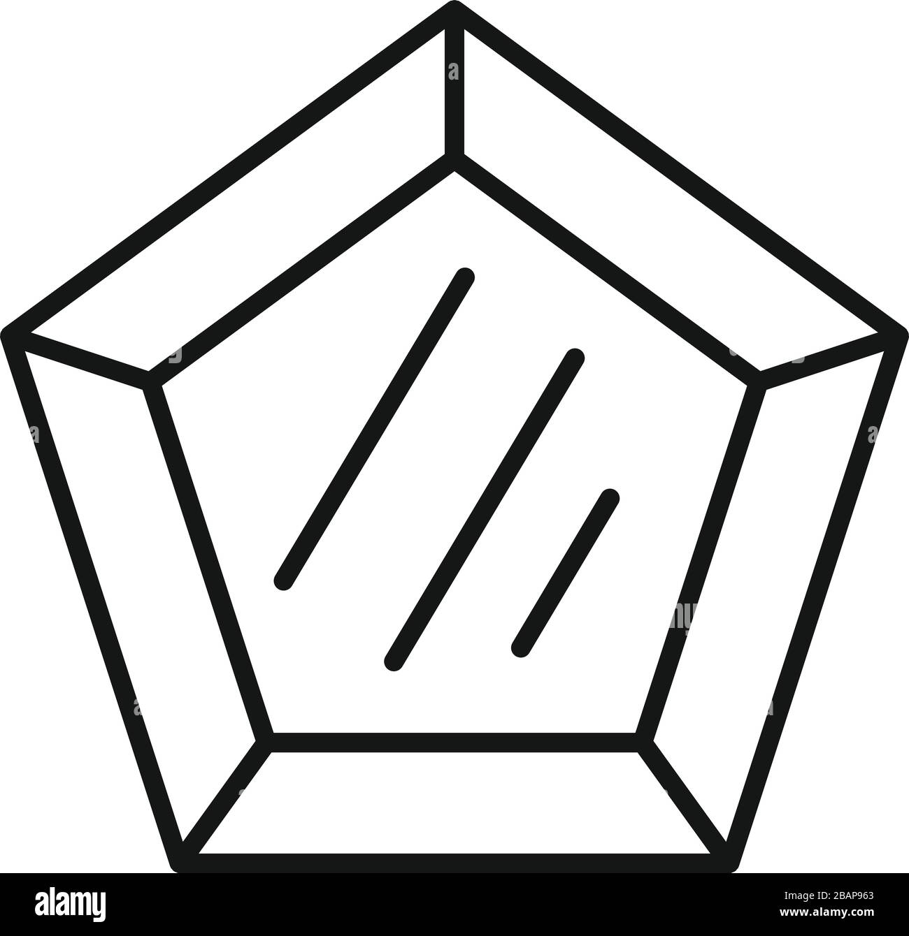 Marquise Edelstein - Ikone. Outline marquise Edelsteinvektor-Symbol für Web-Design isoliert auf weißem Hintergrund Stock Vektor