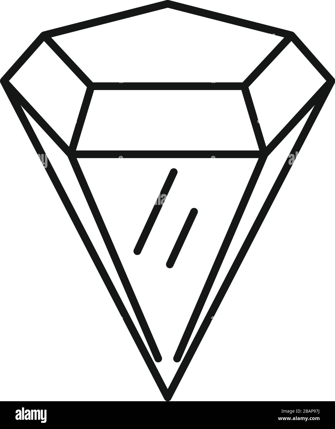 Symbol für Bogenstein. Outline-Radian-Edelsteinvektor-Symbol für Web-Design isoliert auf weißem Hintergrund Stock Vektor