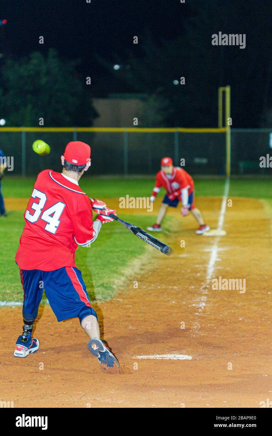 Miami Beach, Florida, Flamingo Park, WWAST, Wounded Warrior Amputee Softball Team, Behinderte Behinderte spezielle Bedürfnisse, Veteranen, Soldaten, Rehabili Stockfoto