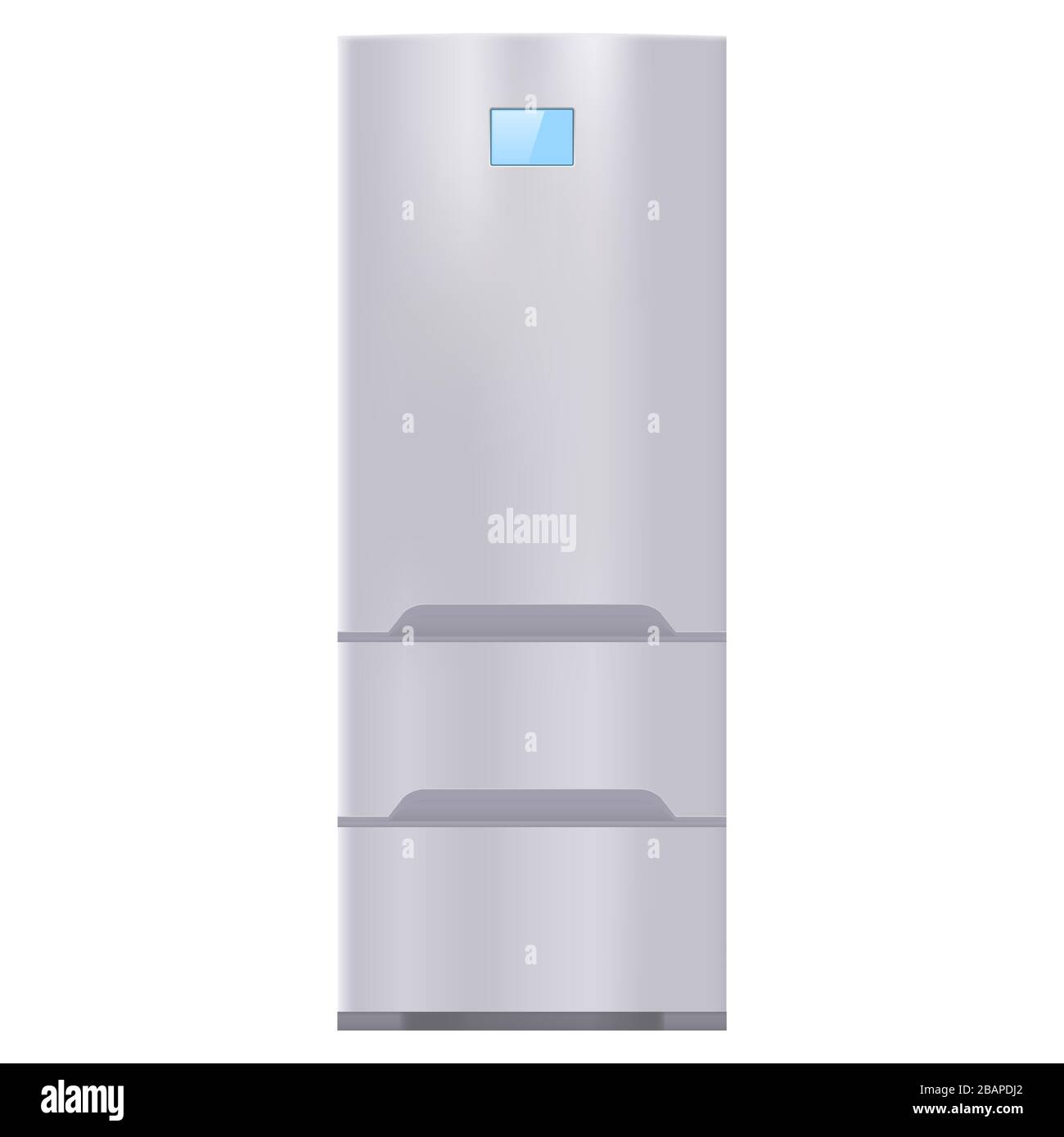 Kühlschrank. Vektor-3d-Darstellung isoliert auf weißem Hintergrund. Stock Vektor