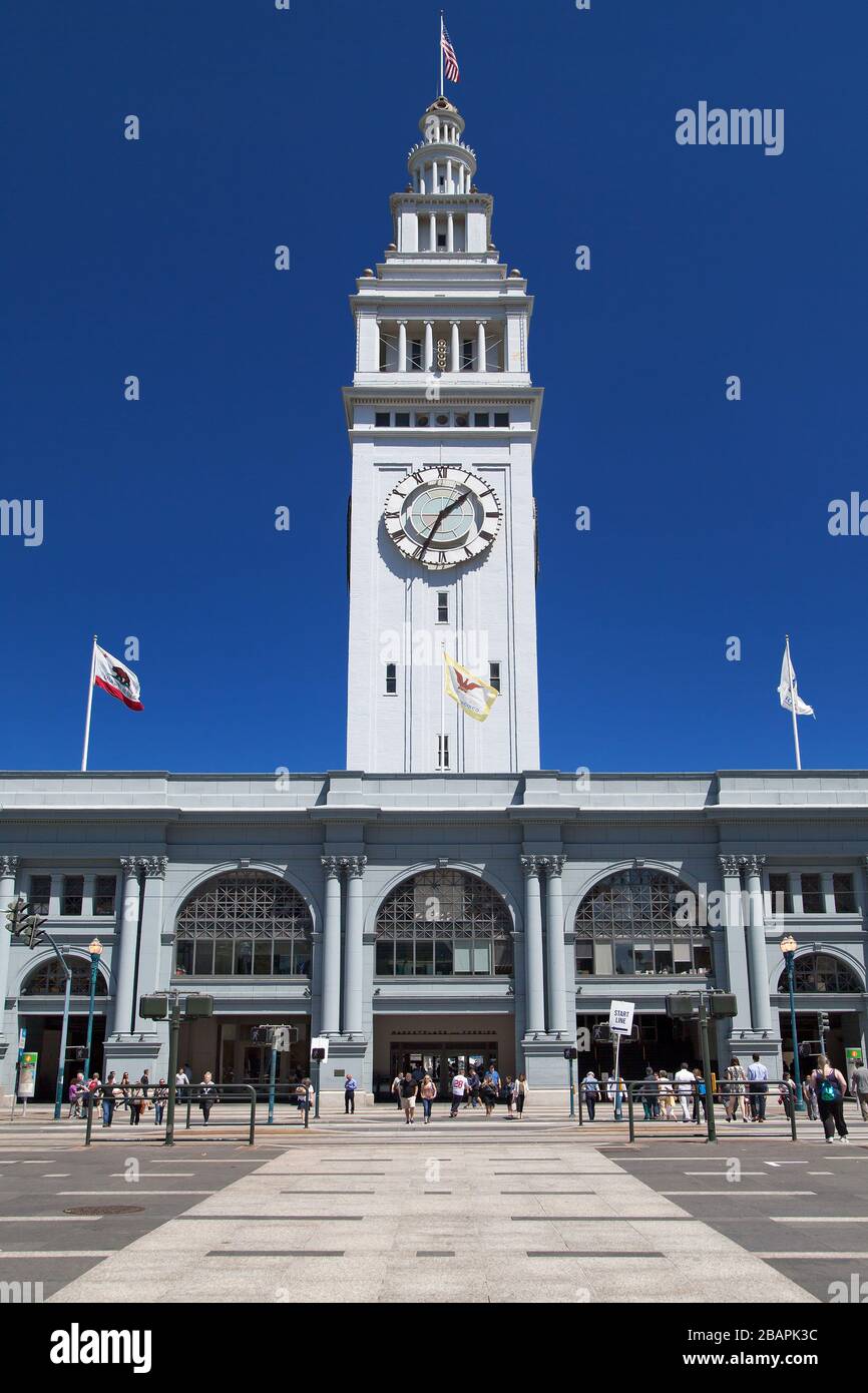 San Francisco, Kalifornien - 27. August 2019: San Francisco Ferry Building, San Francisco, Kalifornien, USA. Stockfoto