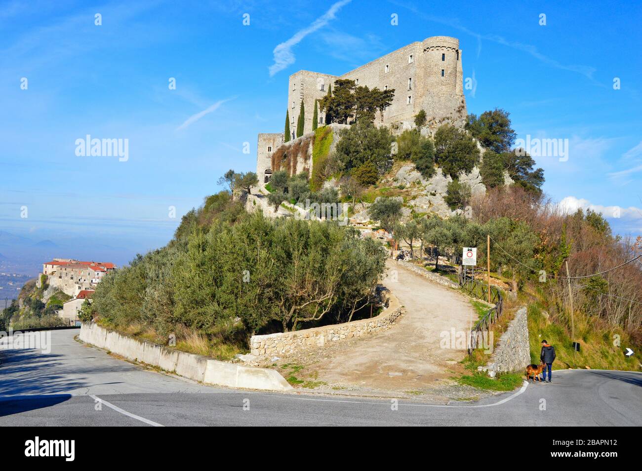 Die Burg von Rocca d'Evandro, mittelalterlichen Dorf in der Provinz Caserta, Italien Stockfoto