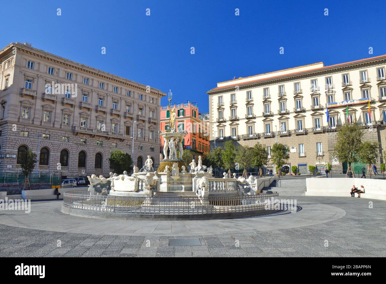 Platz des Gemeinderates in Neapel, Italien Stockfoto