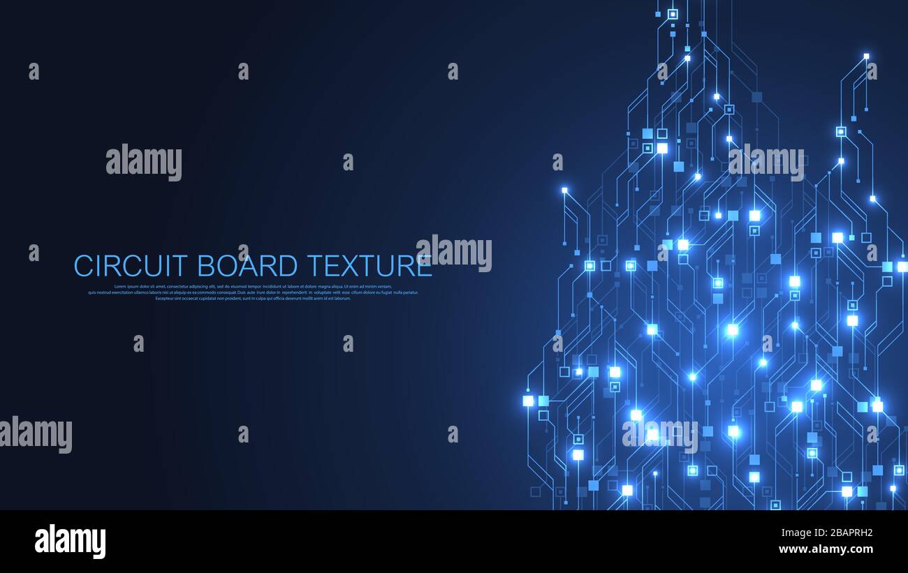 Technik abstrakt Platine Textur Hintergrund. High-tech-futuristischen Platine banner Wallpaper. Digitale Daten. Engineering elektronische Stock Vektor