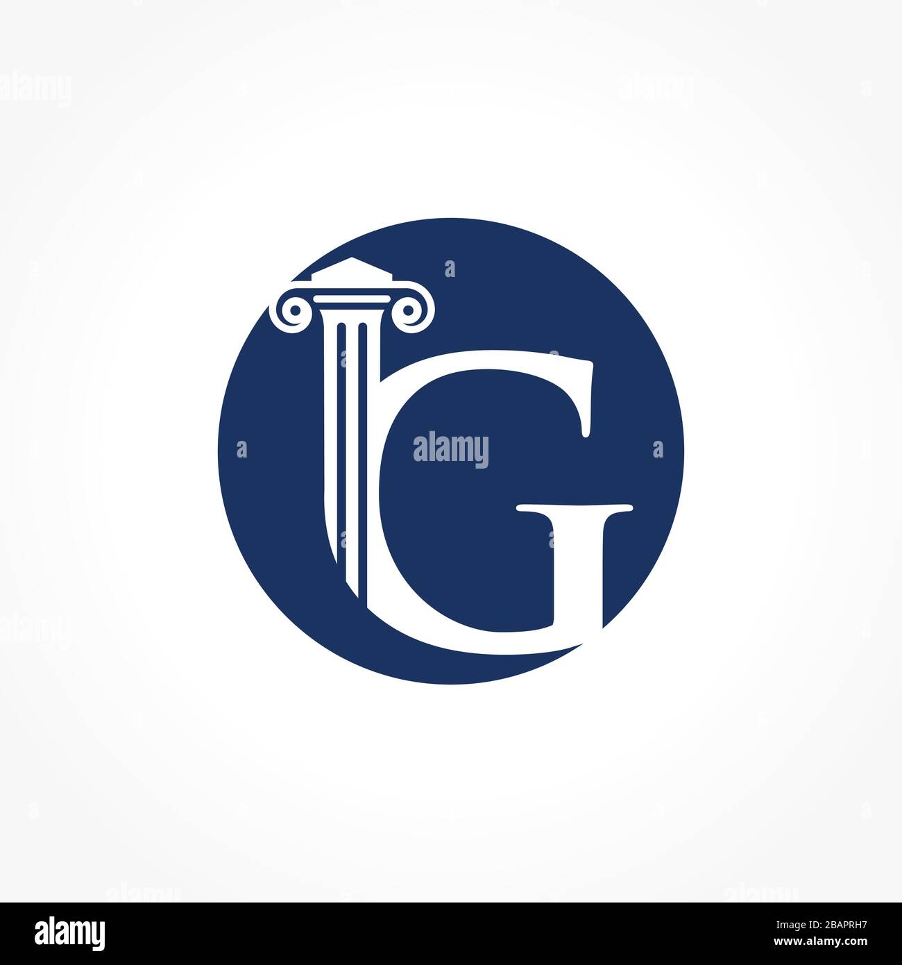 Rechtsanwalts- und Rechtsbrief G-Logo mit Creative modern Circle Vector Template. Gesetz Geschäftsbrief G Logo Design Stock Vektor