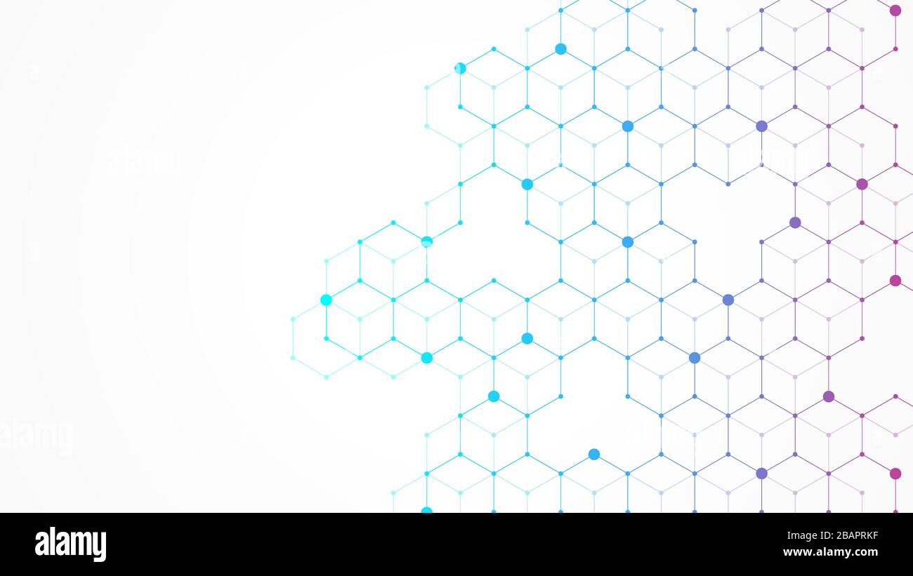 Sechsecke abstrakt Hintergrund mit geometrischen Formen. Wissenschaft, Technologie und medizinische Konzept. Futuristischer Hintergrund in den Bereichen Wissenschaft Stil. Grafik hex Stock Vektor