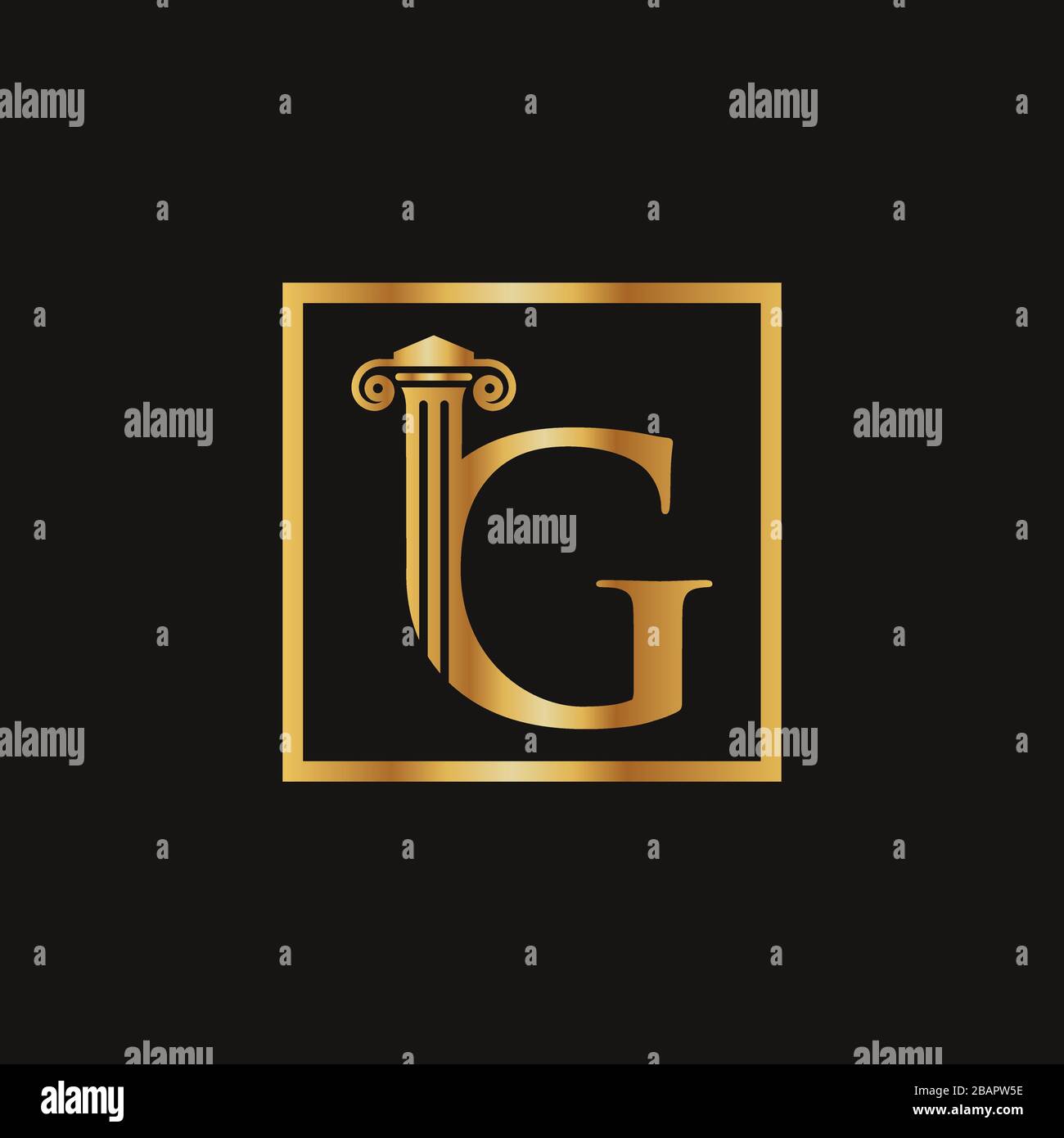 Rechtsanwalts- und Rechtsbrief G-Logo mit kreativer, moderner rechteckiger Vektorvorlage. Gesetz Geschäftsbrief G Logo Design Stock Vektor
