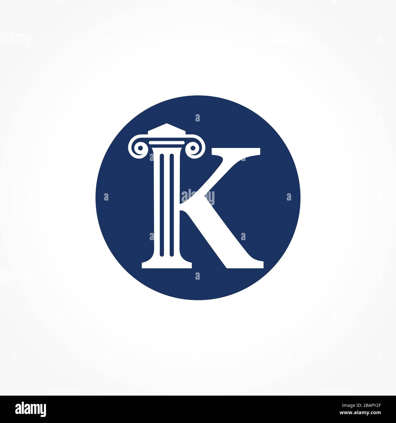 Anwalts- und Rechtsschreiben K-Logo mit Creative modern Circle Vector Template. Gesetz Geschäftsbrief K Logo Design Stock Vektor