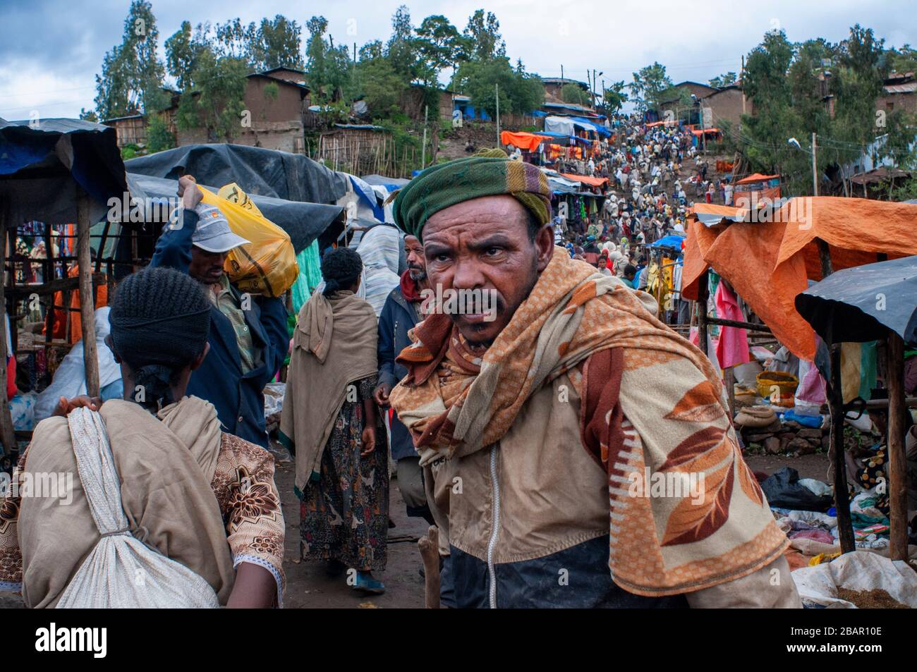 Samstagsmarkt in Lalibela, Amhara-Region, Nordäthiopien Stockfoto