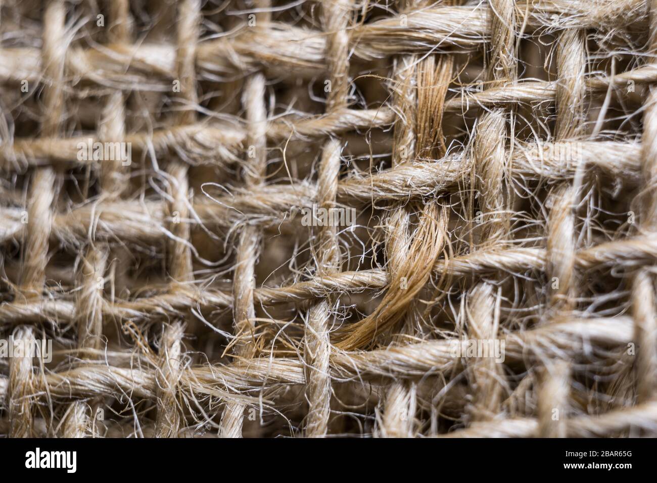 Sacktuch, Naturmaterial für rustikale Dekoration Stockfoto