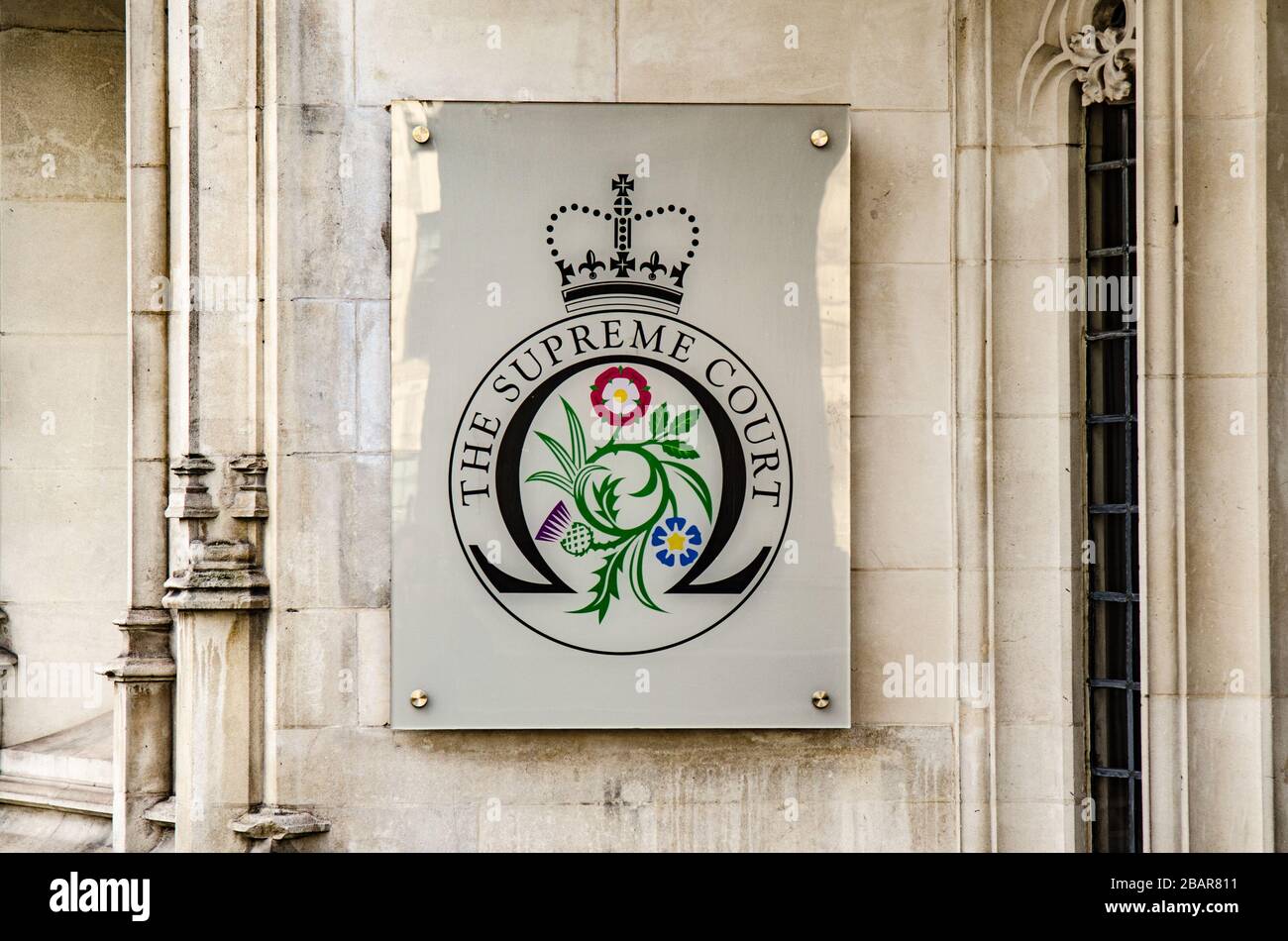 London - der Oberste Gerichtshof am Parliament Square, Westminster. Das höchste Gericht im britischen Recht Stockfoto