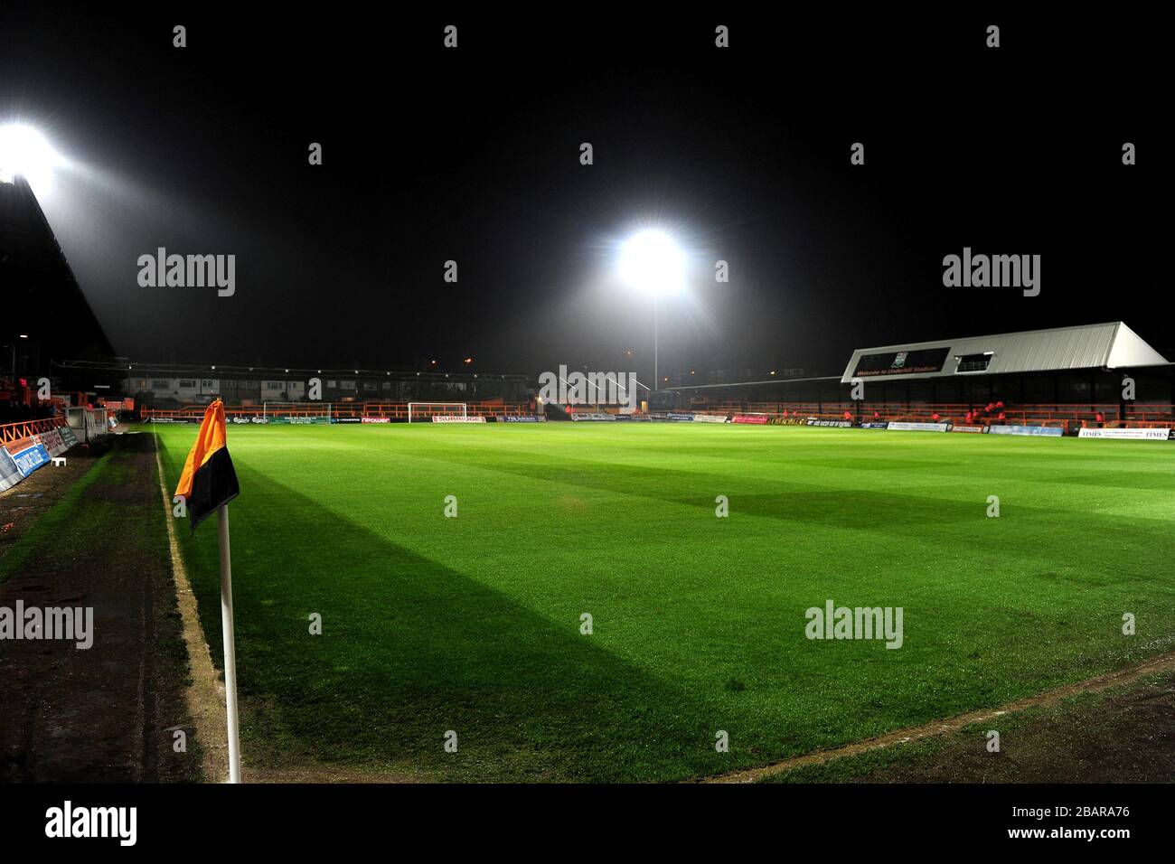 Ein allgemeiner Blick auf das Underhill Stadium, Heimstadion von Barnet Stockfoto