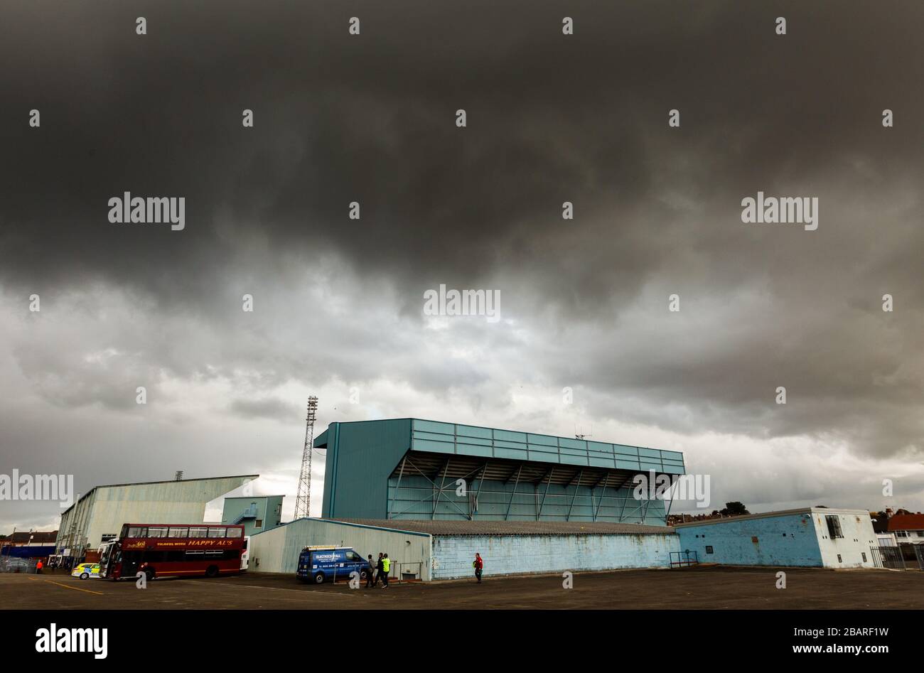 Ein allgemeiner Blick auf den Prenton Park, der Heimat der Tranmere Rovers Stockfoto