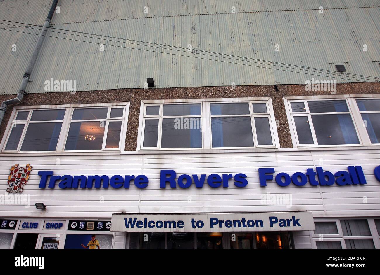 Allgemeiner Blick auf den Prenton Park, der Heimat der Tranmere Rovers Stockfoto