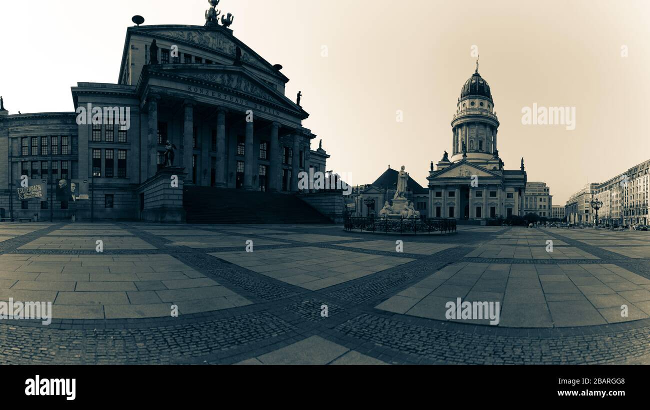 Kunstwerk von normalerweise überfülltem öffentlichen Sightseeing-Spot, leer wegen Pandemie-Einschränkung wegen Corona-Kovid-19-Krise Stockfoto