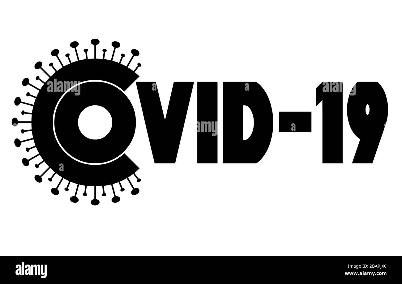 Ein Coronavirus (CoVid19)-Krankheitsbild mit einem Virus-Design, das den gefährlichen weltweiten Ausbruch der CoVid-19-Pandemie symbolisieren soll Stockfoto