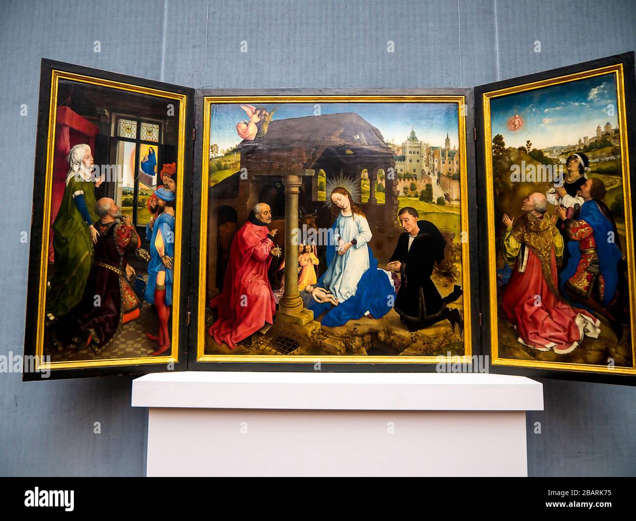 Geflügeltes Altarbild in der Nationalgalerie oder der Berliner Gemäldegalerie Stockfoto