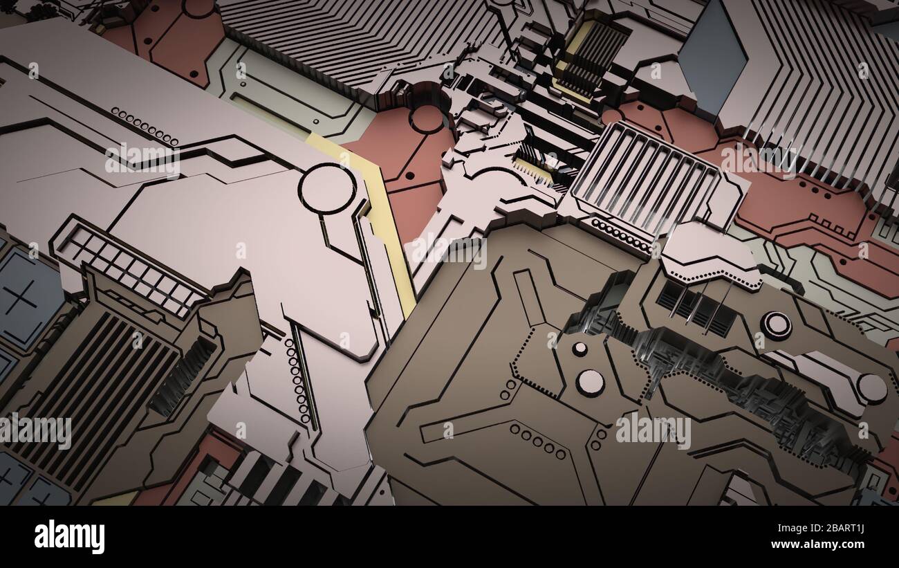 Sci Fi Industrial Panel. Futuristisches Konzept Design Stockfoto