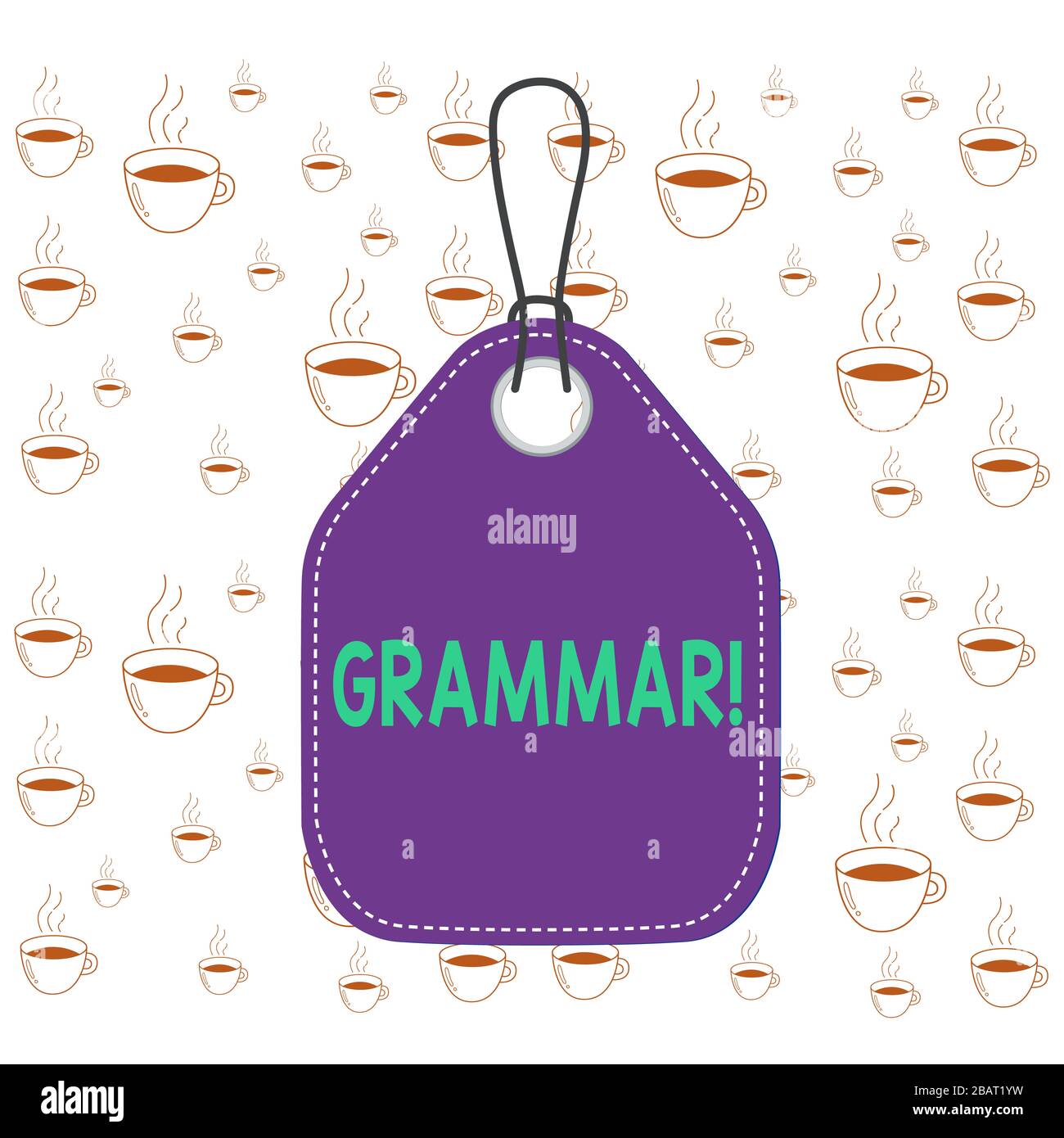 Hinweis zur Grammatik wird geschrieben. Geschäftskonzept für die gesamte Systemstruktur Sprachsyntax und Morphologie Leere Tag buntes Hintergrundbeschriftung Rechteck Stockfoto