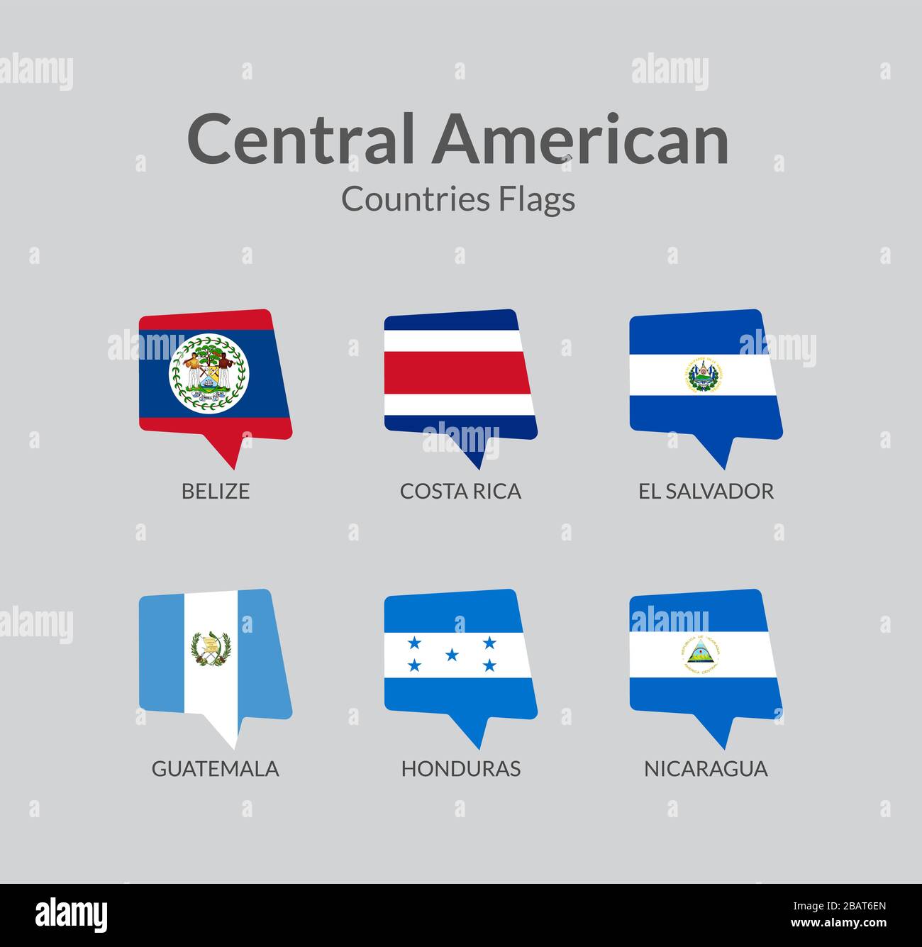 In den Ländern Mittelamerikas werden Symbole gesammelt Stock Vektor