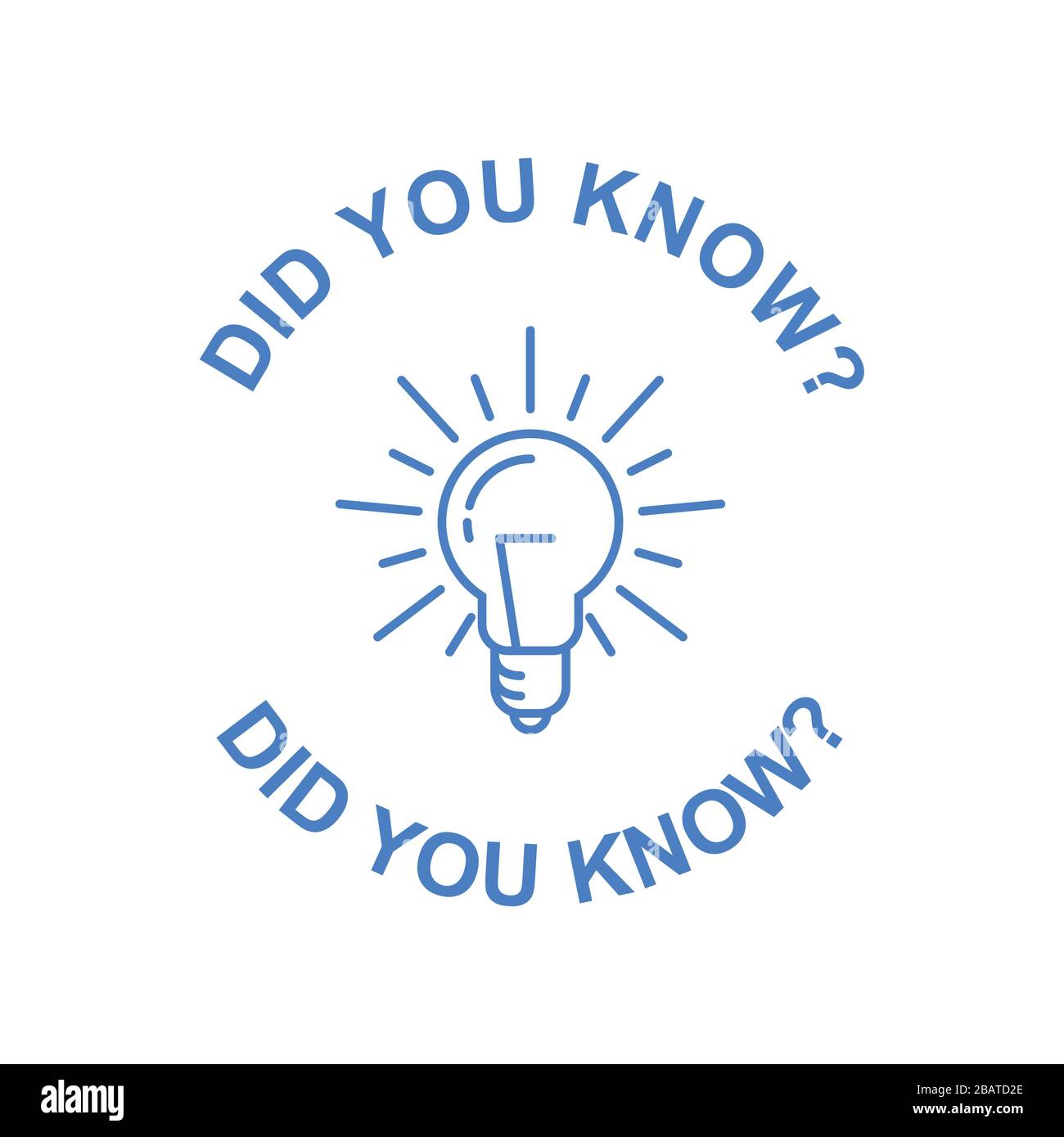 Wussten Sie schon, dass das Symbol Tipp, die Glühlampe und das Anführungszeichen angezeigt werden Stock Vektor