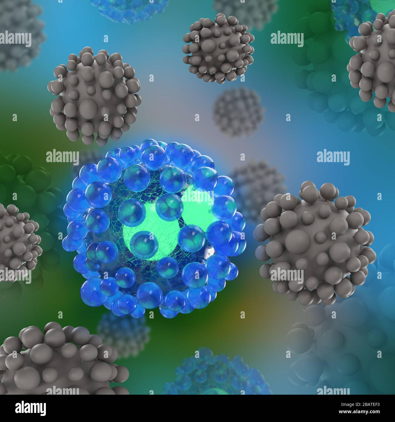 Abstract Sciense 3d Corona Virus Ausbruch Illustration Stockfoto