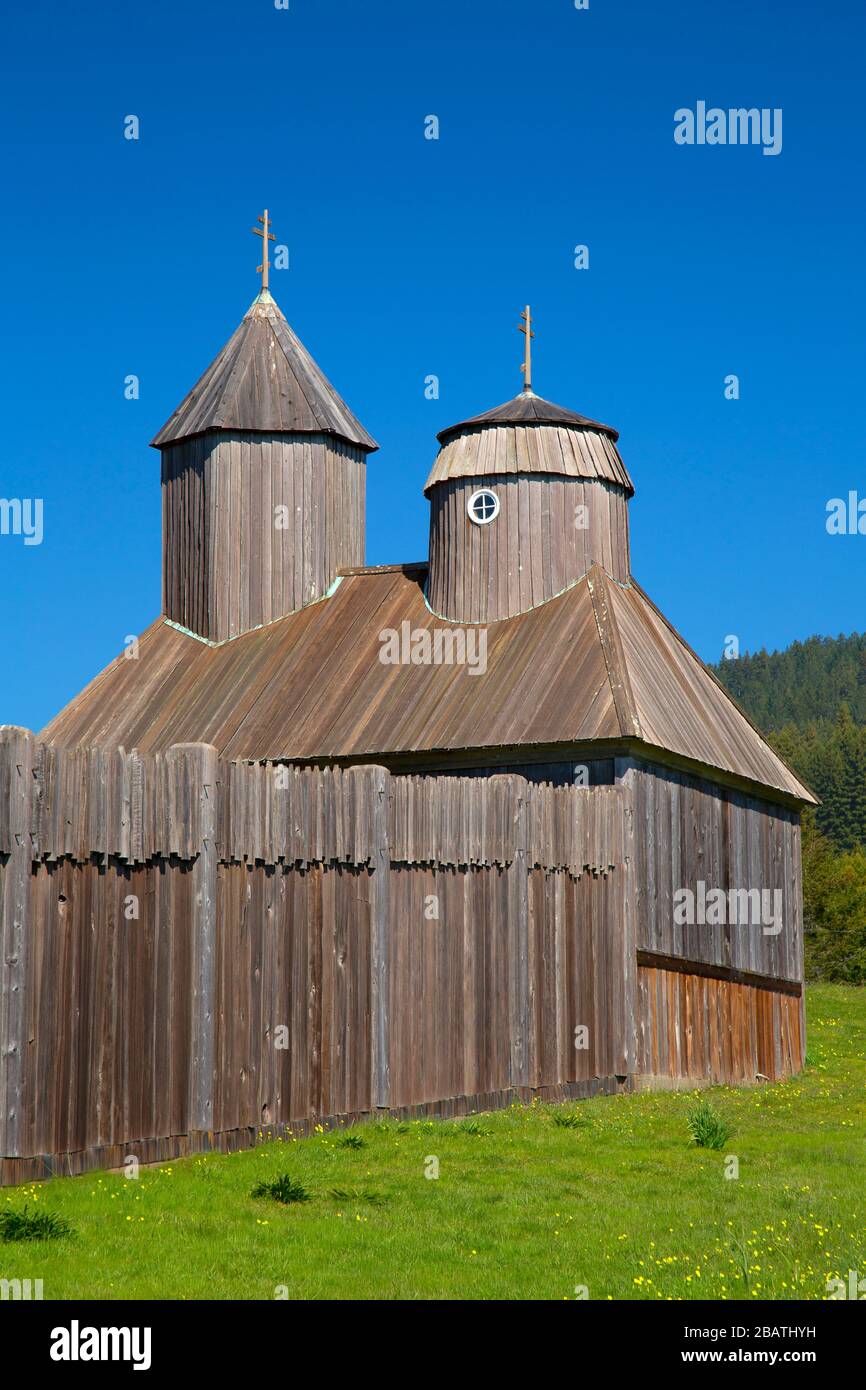 Chapel, Fort Ross State Historic Park, Kalifornien Stockfoto