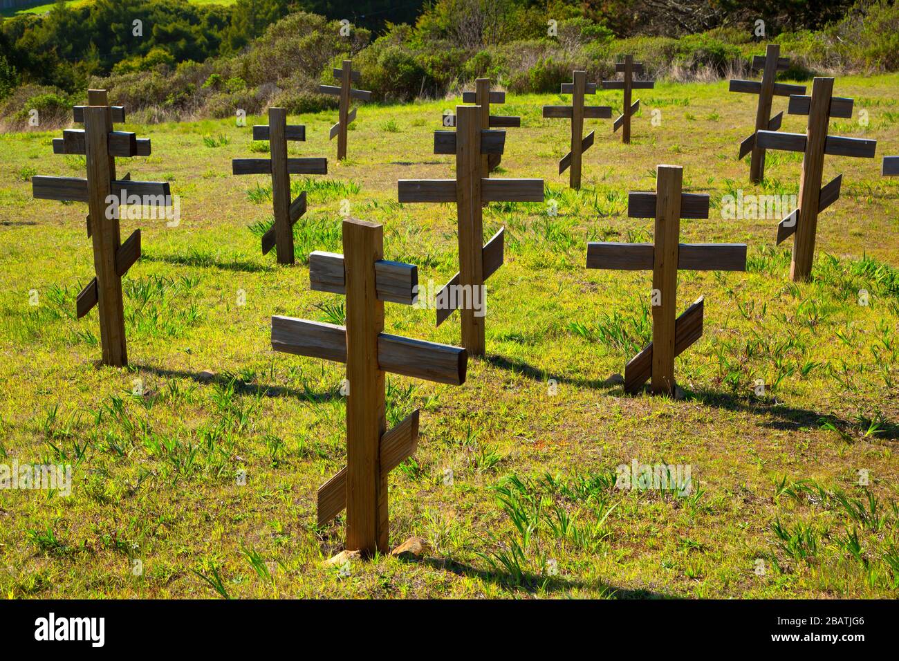Russisch-American Company Cemetery, Fort Ross State Historic Park, Kalifornien Stockfoto