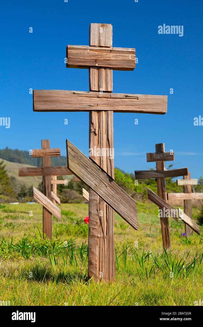 Russisch-American Company Cemetery, Fort Ross State Historic Park, Kalifornien Stockfoto