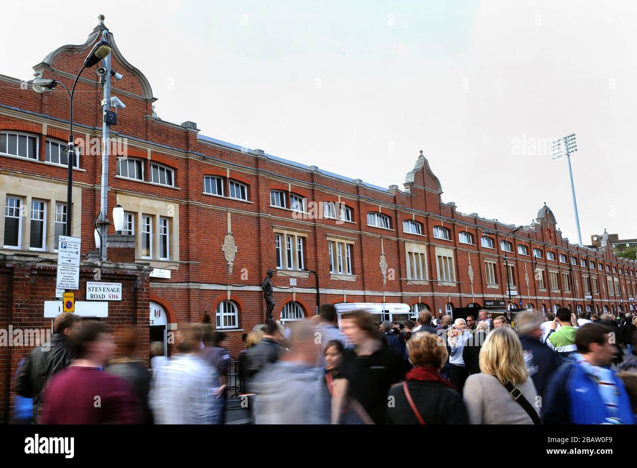 Allgemeiner Blick auf Craven Cottage, Heimat von Fulham Stockfoto