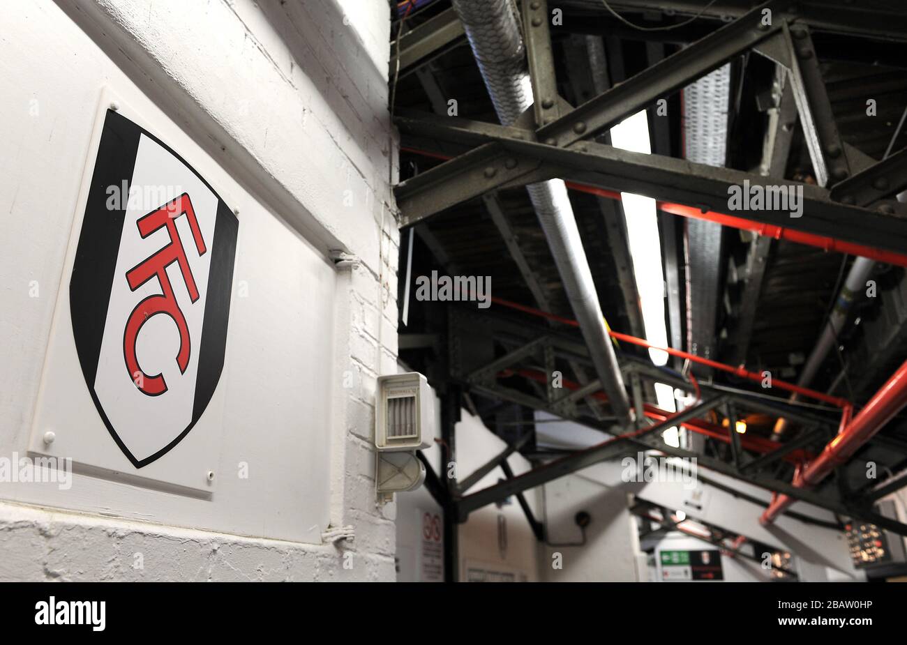 Allgemeiner Blick auf die Details von Craven Cottage, Heimat von Fulham Stockfoto