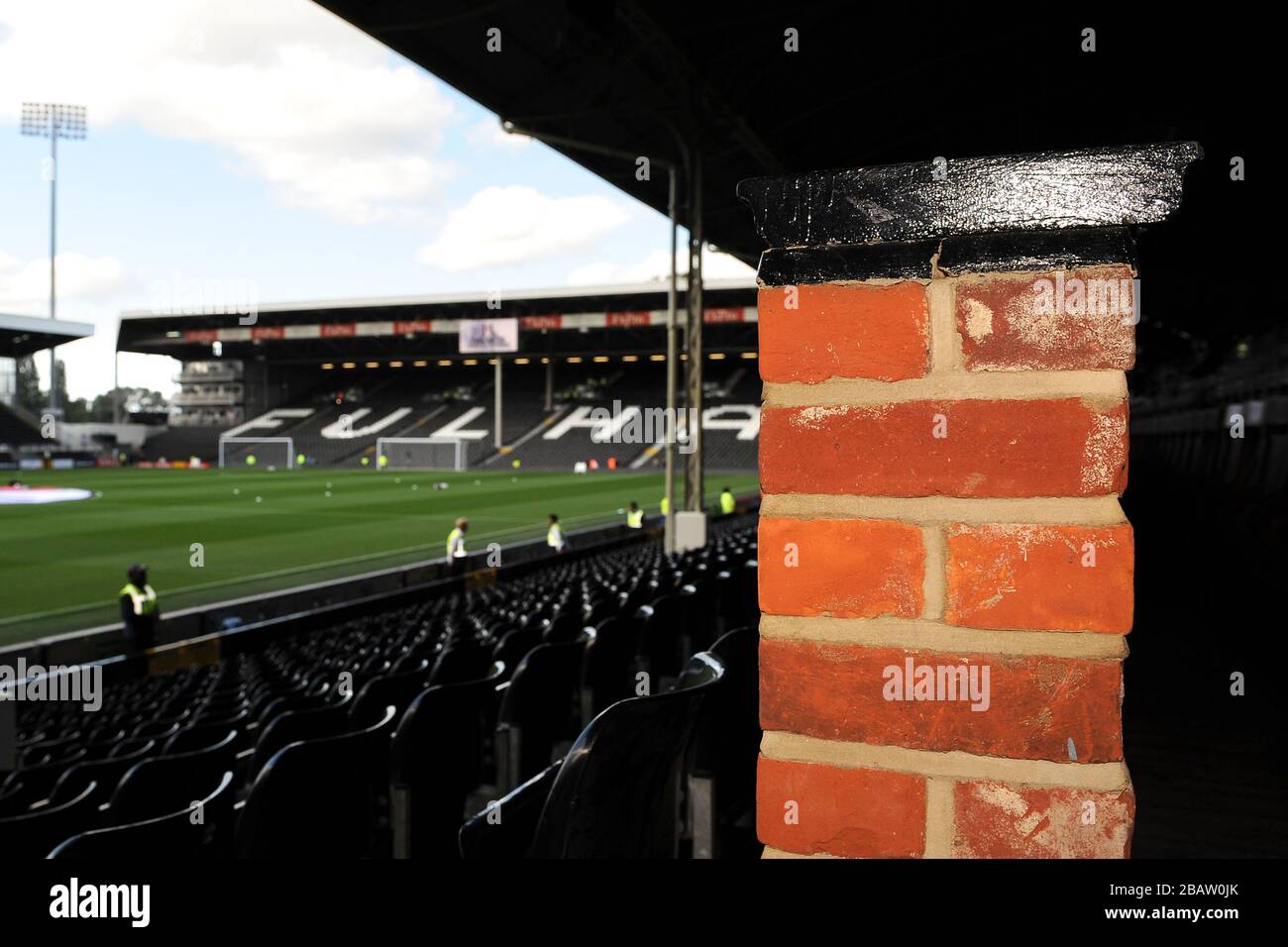 Allgemeiner Blick auf die Details von Craven Cottage, Heimat von Fulham Stockfoto