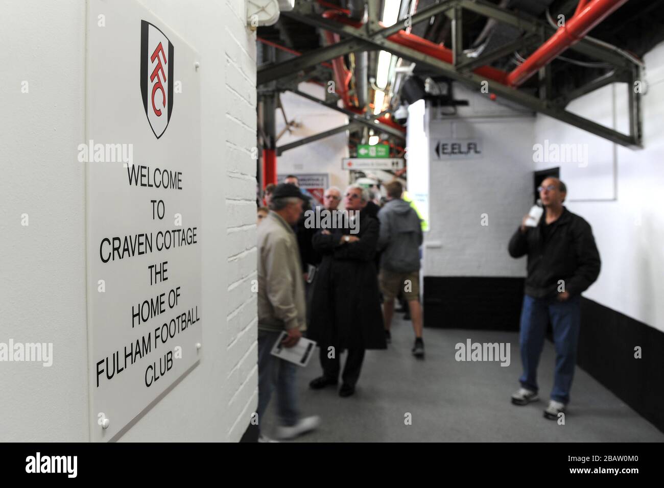 Allgemeiner Blick auf die Details von Craven Cottage, Heimat von Fulham Stockfoto