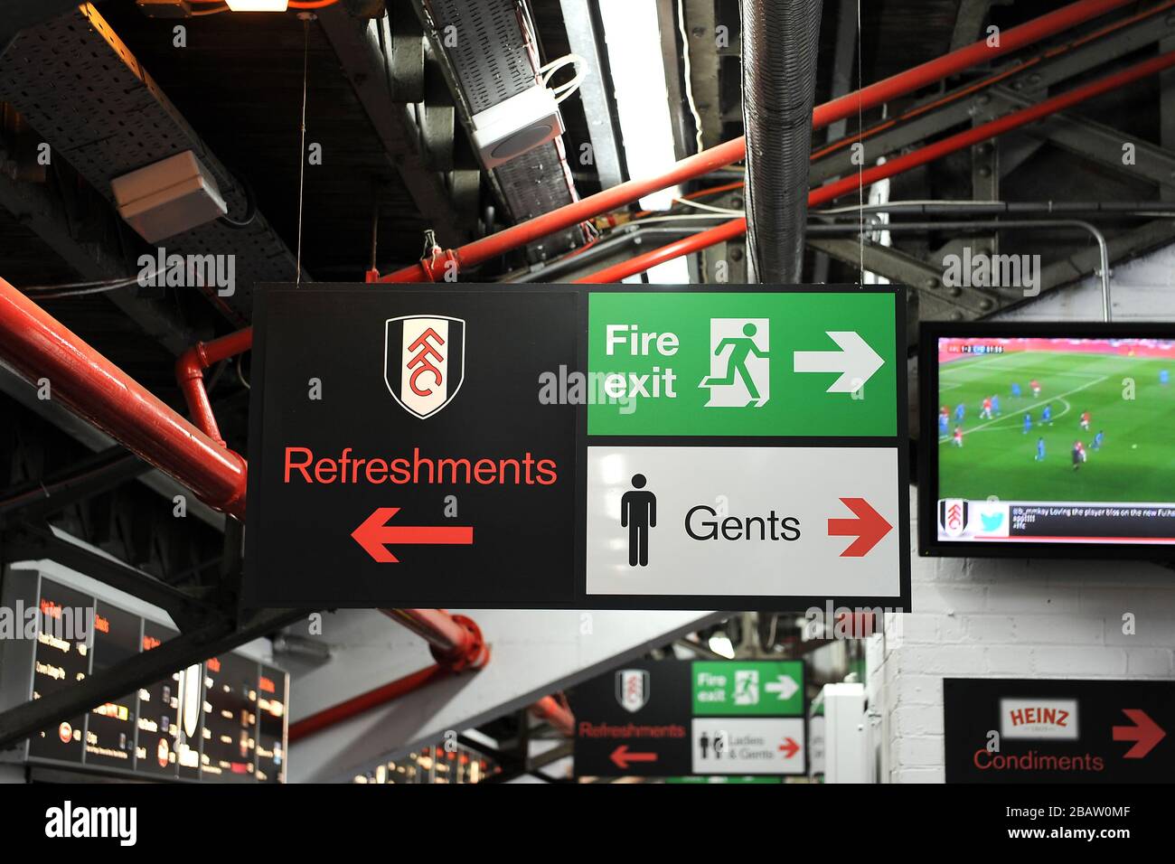 Allgemeiner Blick auf die Details von Craven Cottage, Heimat von Fulham Stockfoto