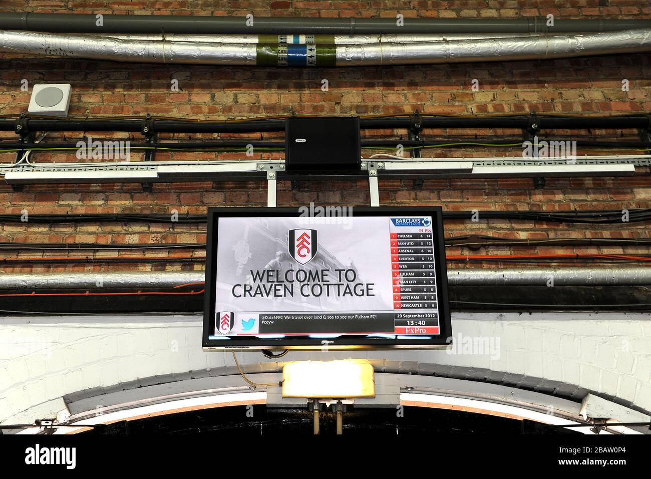 Allgemeiner Blick auf die Details von Craven Cottage, Heimat von Fulham Stockfoto