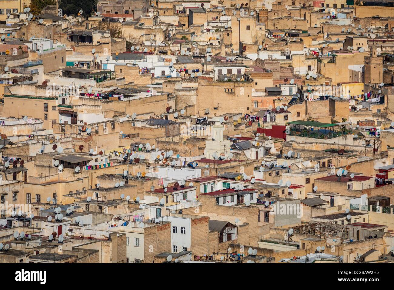 Blick auf Fes Medina, Fes, Marokko Stockfoto