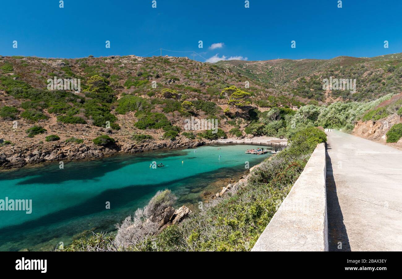 Cala Murichessa, eine kleine Bucht auf der Insel Asinara, in der Nähe von Sardinien (Italien) Stockfoto