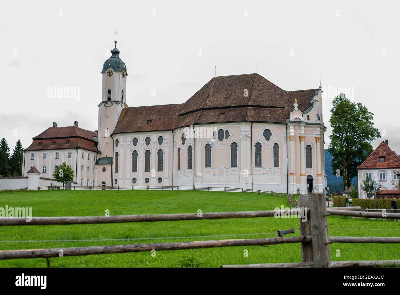 Alte Rokoko-Wallfahrtskirche Wieskirche, Bayern/Deutschland Stockfoto