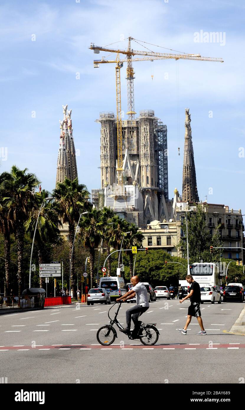 Tempel der Heiligen Familie im Bau, SAGRADA FAMILIA, Barcelona, Spanien, Foto: Rosmi Duaso Stockfoto