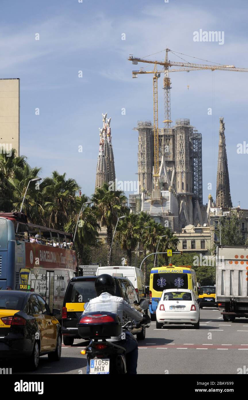 Tempel der Heiligen Familie im Bau, SAGRADA FAMILIA, Barcelona, Spanien, Foto: Rosmi Duaso Stockfoto