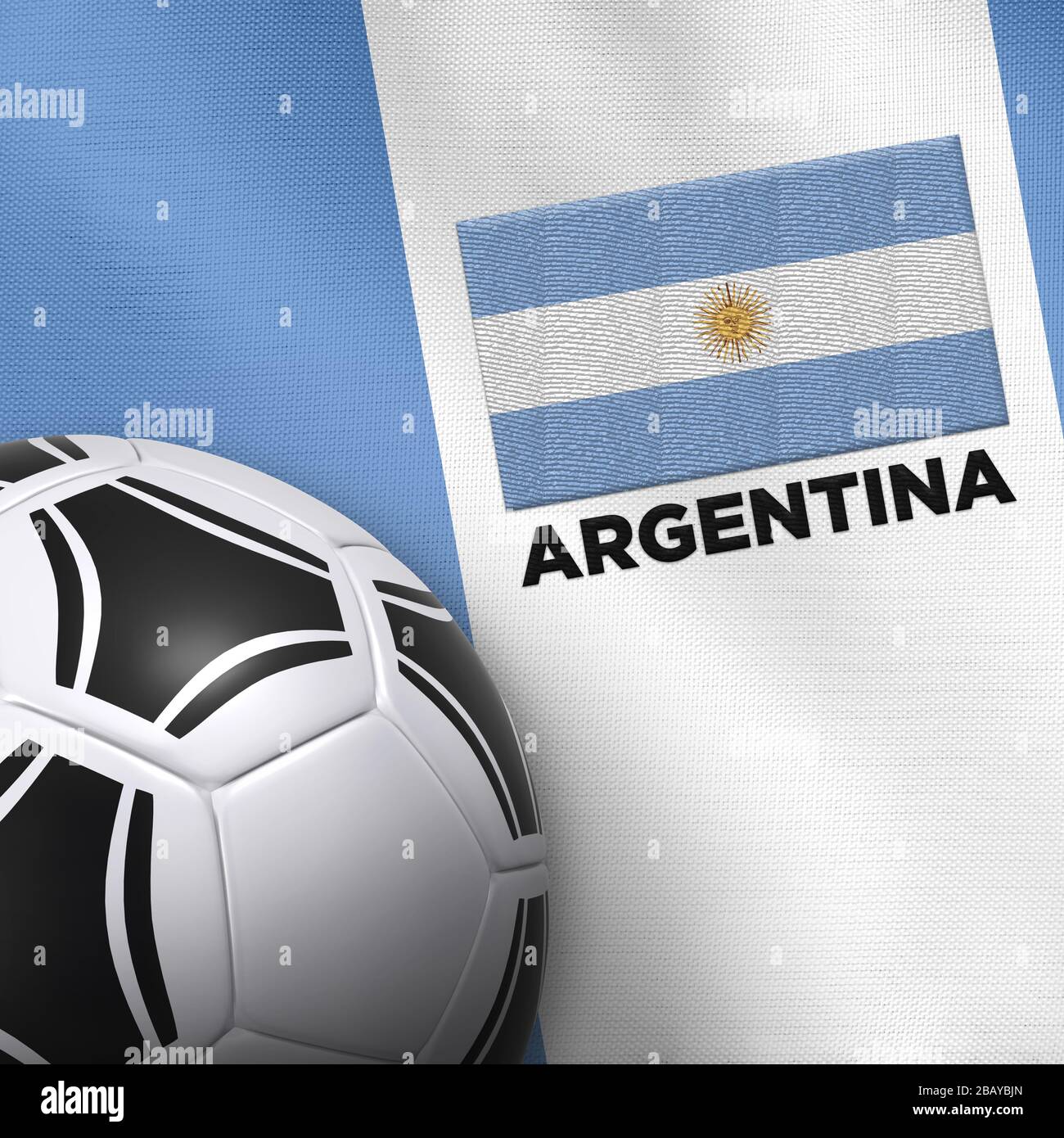 Fußball- und Nationalmannschaftstrikot Argentiniens. Stockfoto