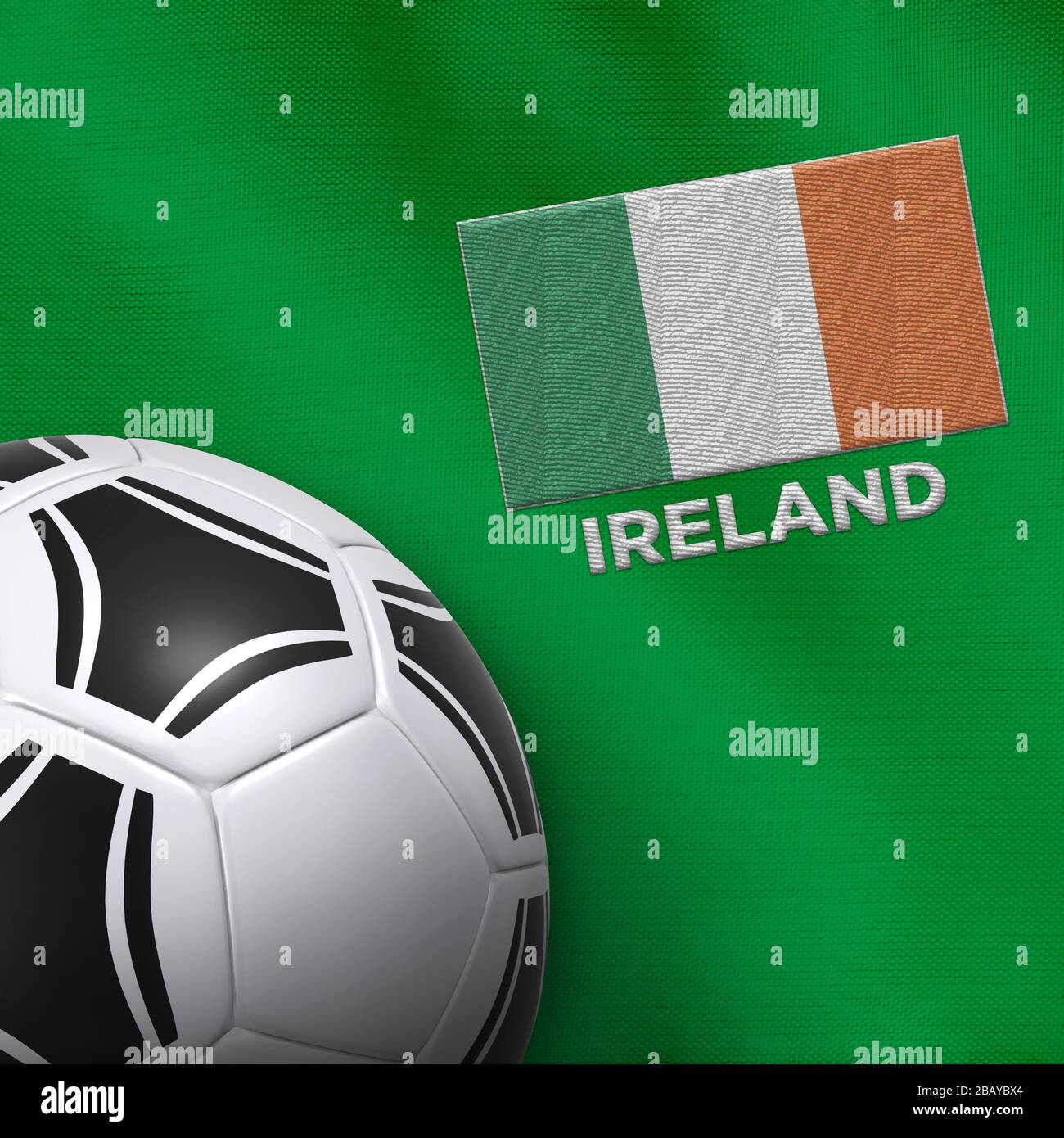 Fußball- und Nationalmannschaftstrikot von Irland. Stockfoto