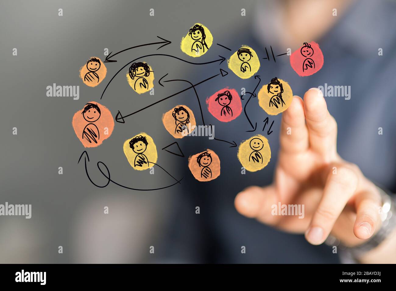 Ein Konzept für die Gruppe Unity und Teamarbeit Stockfoto