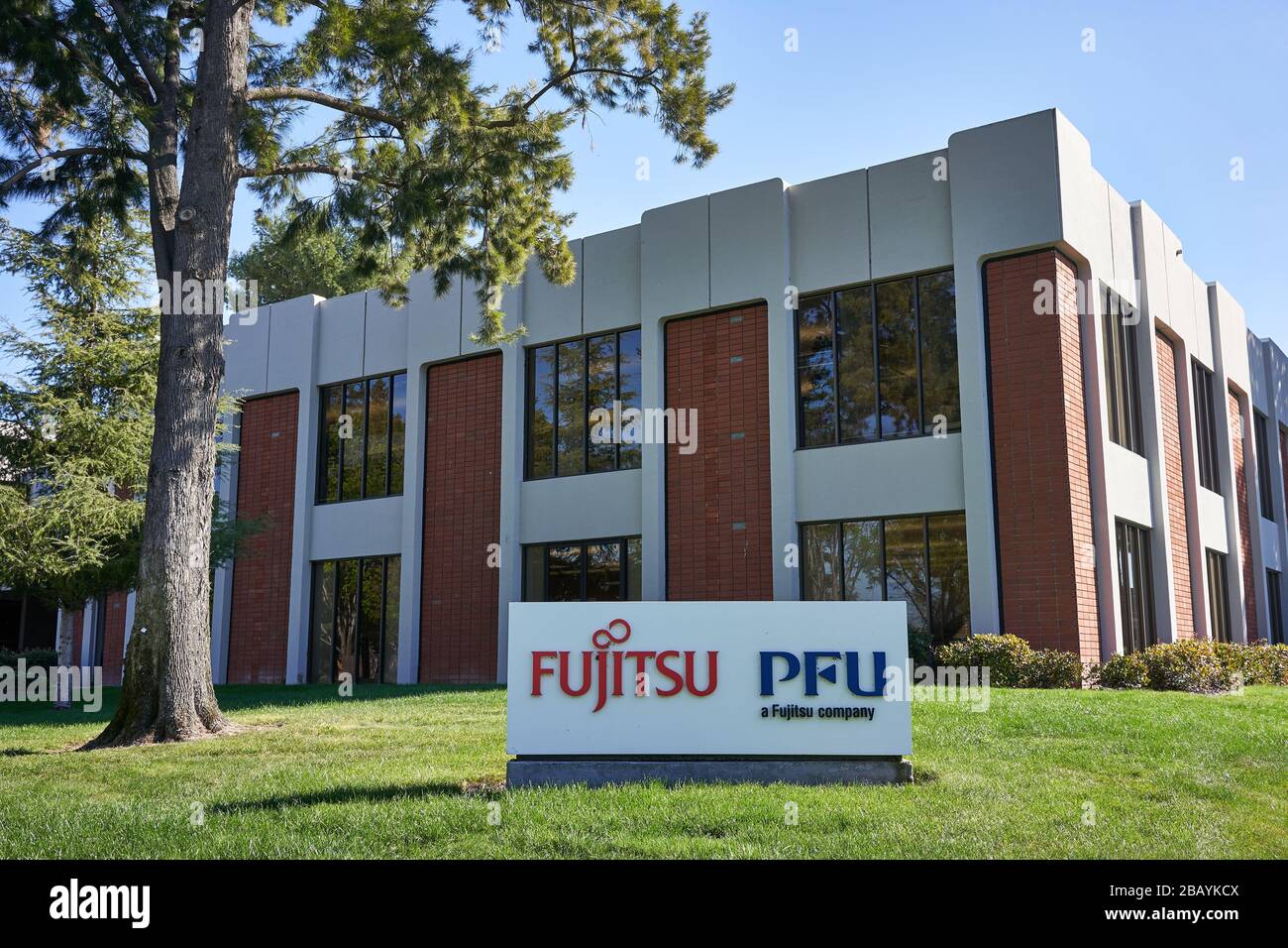PFU America Hauptsitz in Sunnyvale, Kalifornien. PFU Limited ist ein japanisches IT-Unternehmen und eine hundertprozentige Tochtergesellschaft von Fujitsu. Stockfoto