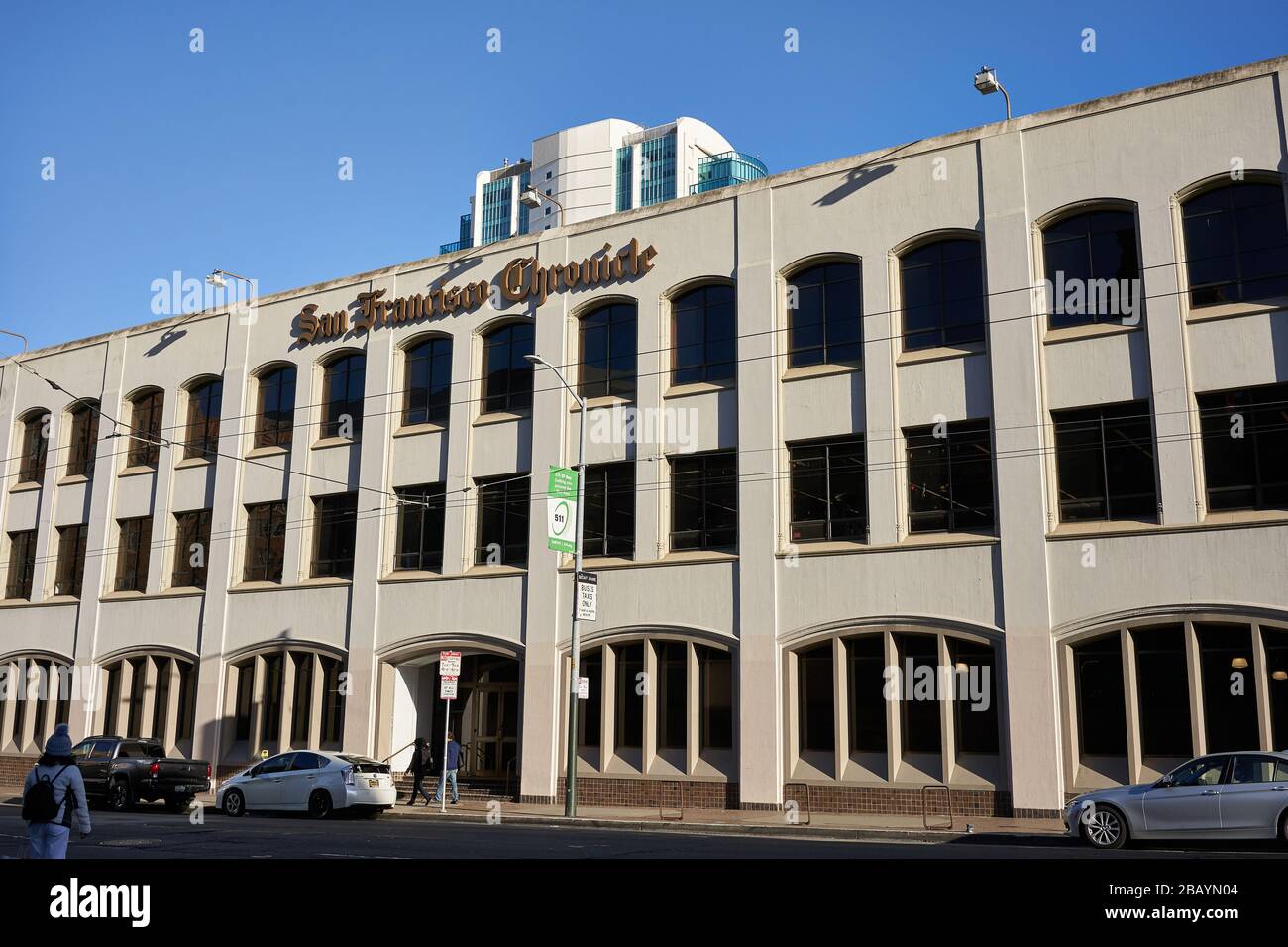 Das Hauptquartier der San Francisco Chronicle im Stadtteil Soma. Die Zeitung bedient vor allem die San Francisco Bay Area im Norden Kaliforniens. Stockfoto