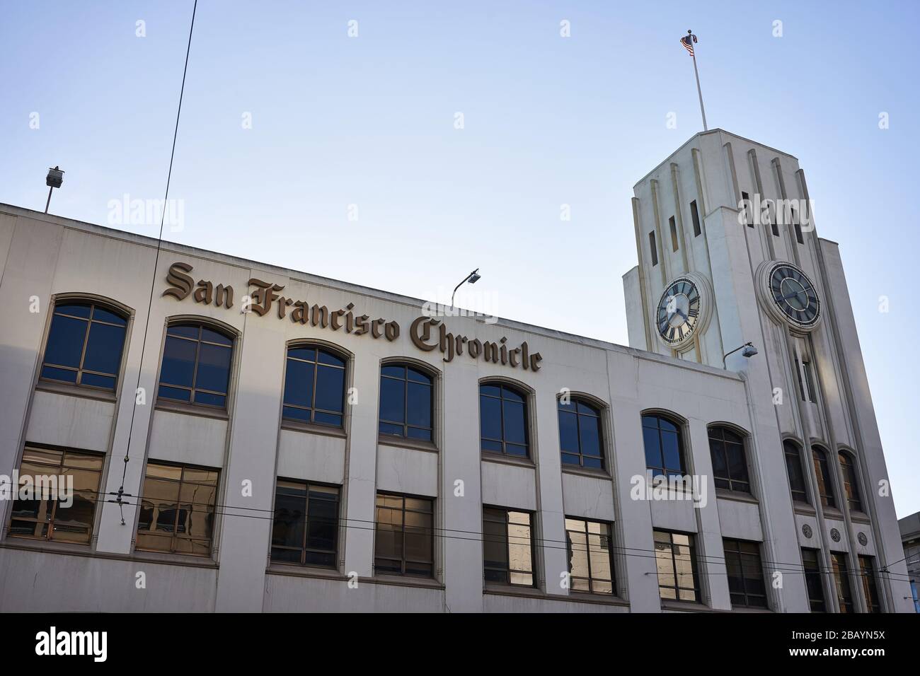 Das Hauptquartier der San Francisco Chronicle im Stadtteil Soma. Die Zeitung bedient vor allem die San Francisco Bay Area im Norden Kaliforniens. Stockfoto