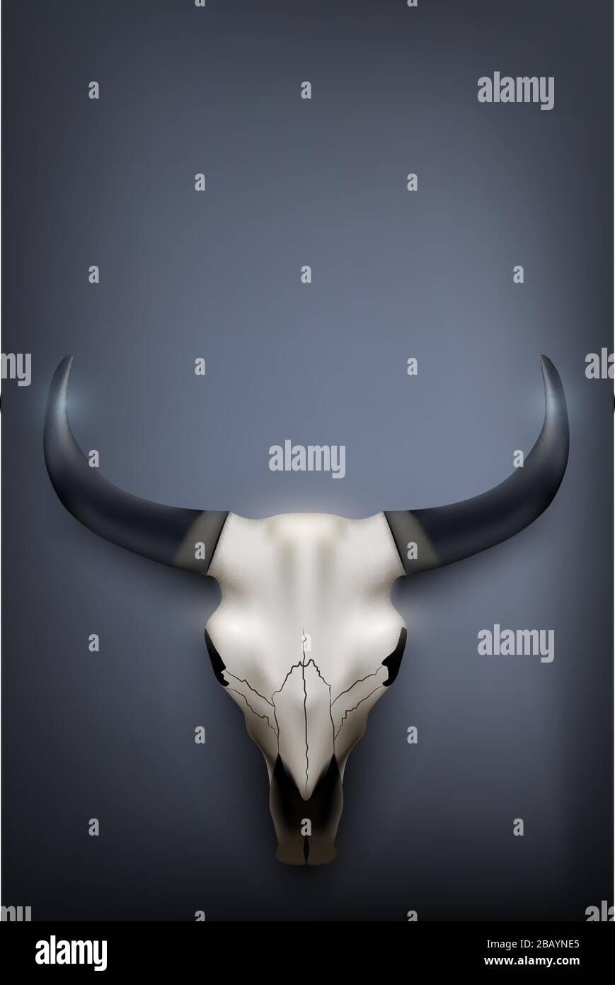 Vertikales Banner Mit Bull Skull Stock Vektor