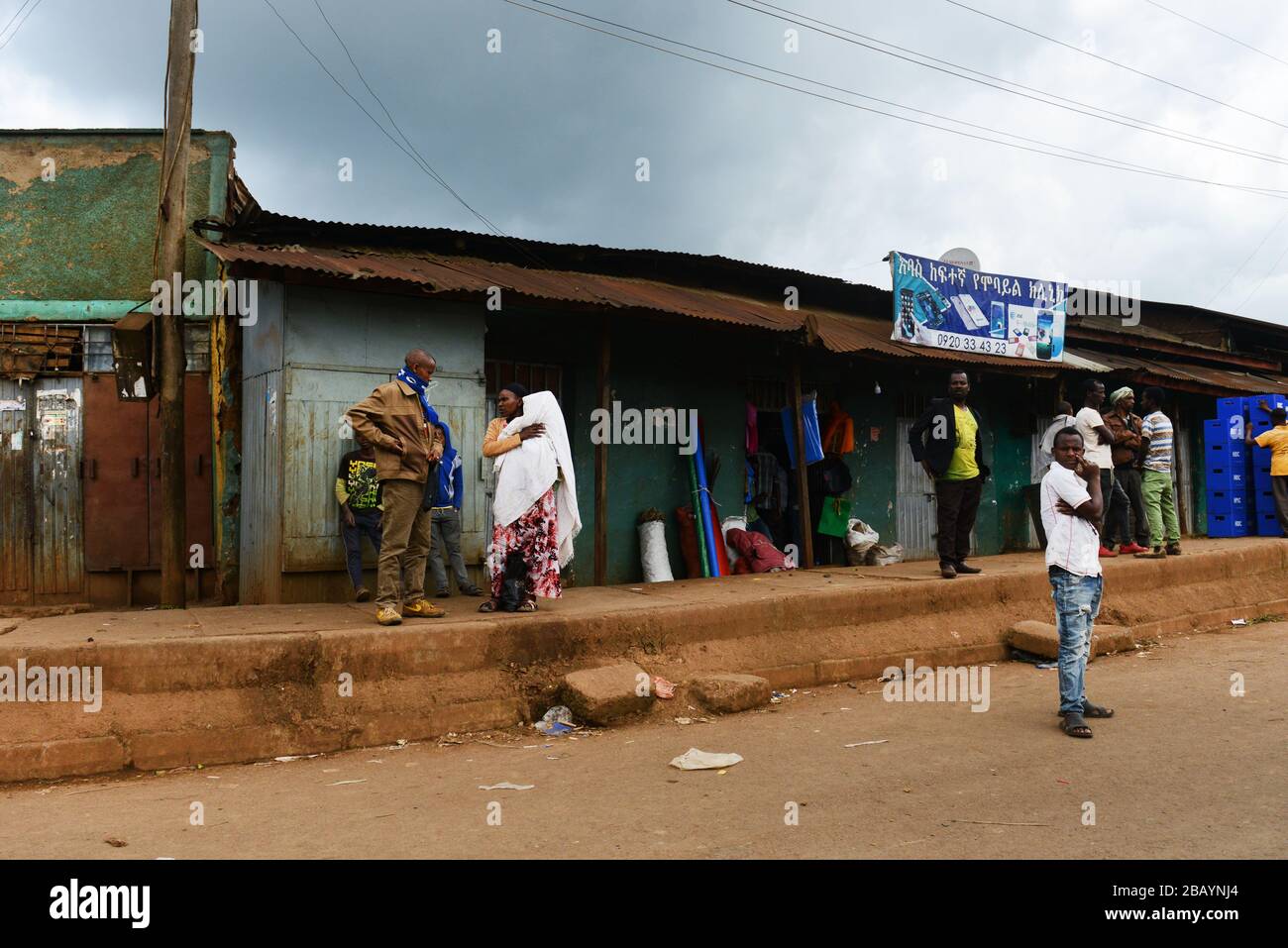Die pulsierende Stadt Bonga in der Region Kaffa in Äthiopien. Stockfoto
